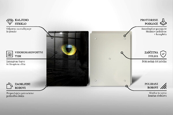 Skleněná deska za sporák Zvířecí kočičí oči