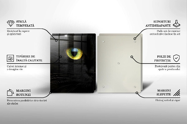 Skleněná deska za sporák Zvířecí kočičí oči