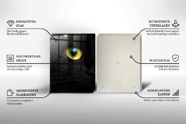 Skleněná deska za sporák Zvířecí kočičí oči