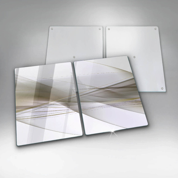Skleněná deska za sporák Abstraktní linie designu