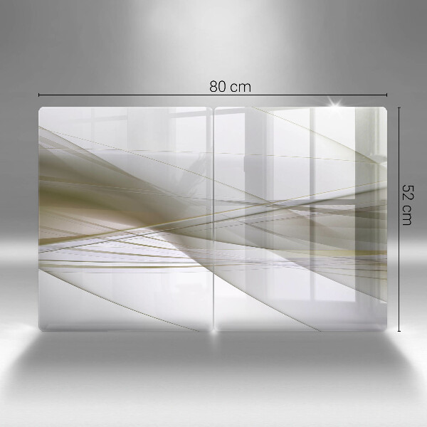 Skleněná deska za sporák Abstraktní linie designu