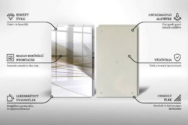 Skleněná deska za sporák Abstraktní linie designu
