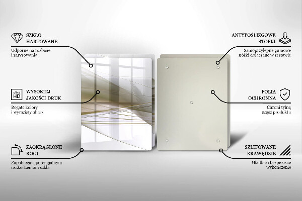 Skleněná deska za sporák Abstraktní linie designu