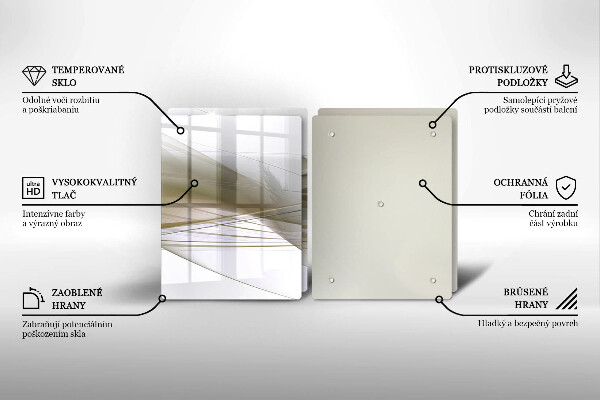 Skleněná deska za sporák Abstraktní linie designu