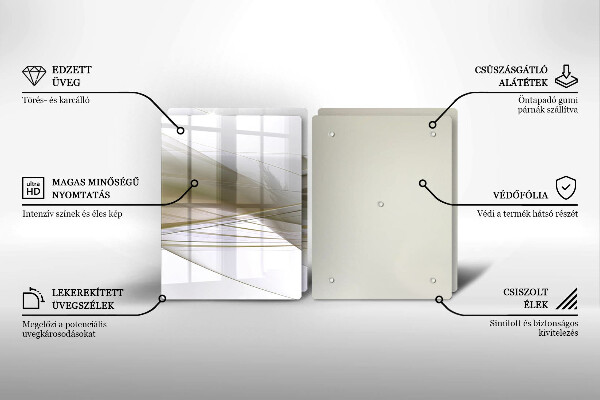 Skleněná deska za sporák Abstraktní linie designu