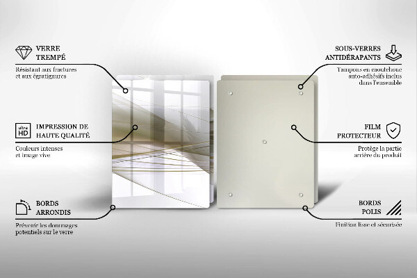 Skleněná deska za sporák Abstraktní linie designu