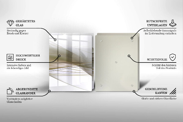 Skleněná deska za sporák Abstraktní linie designu