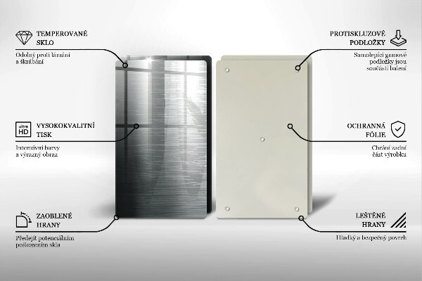 Skleněná deska za sporák Kovová textura