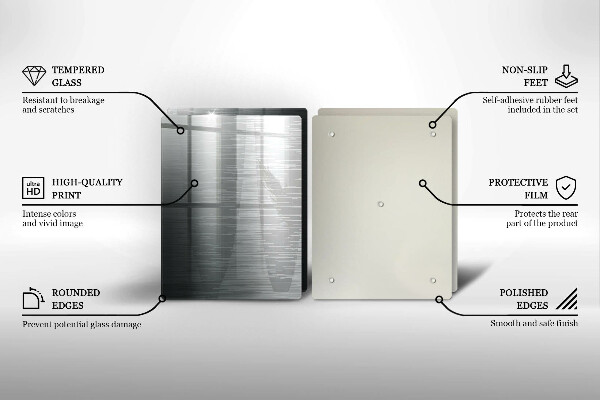 Skleněná deska za sporák Kovová textura