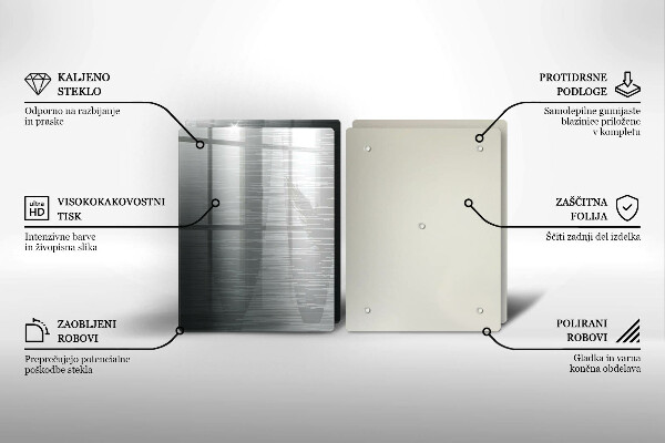 Skleněná deska za sporák Kovová textura