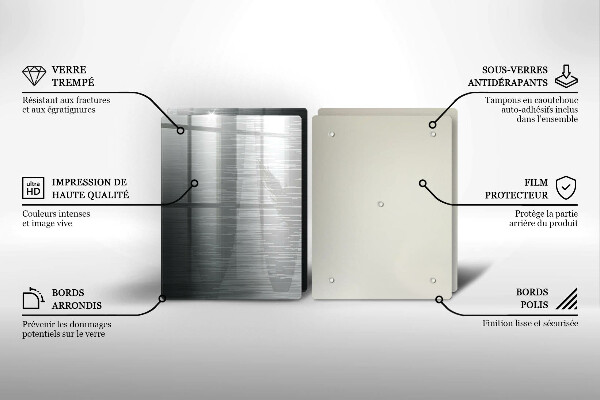 Skleněná deska za sporák Kovová textura