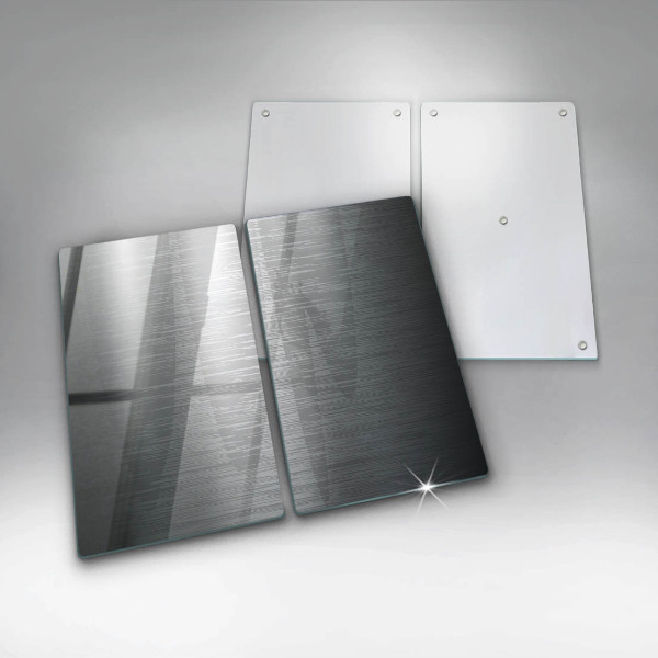 Skleněná deska za sporák Kovová textura