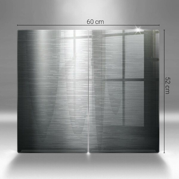 Skleněná deska za sporák Kovová textura