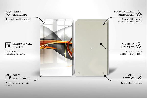 Skleněná deska za sporák Moderní tvary