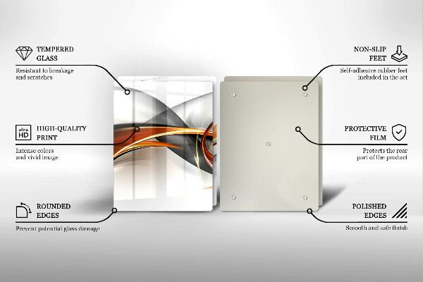 Skleněná deska za sporák Moderní tvary