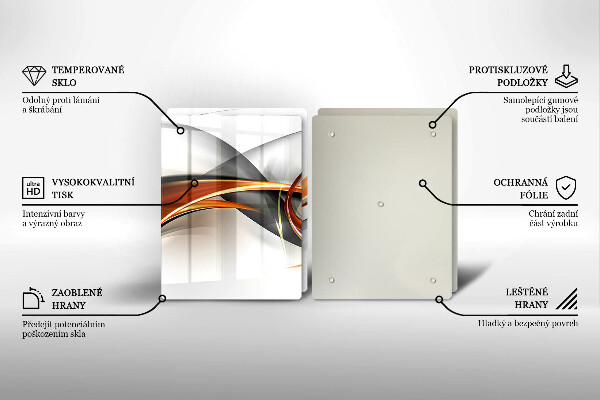 Skleněná deska za sporák Moderní tvary