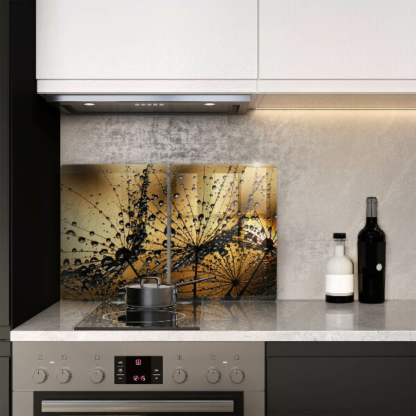 Skleněná deska za sporák Rosa a pampelišky