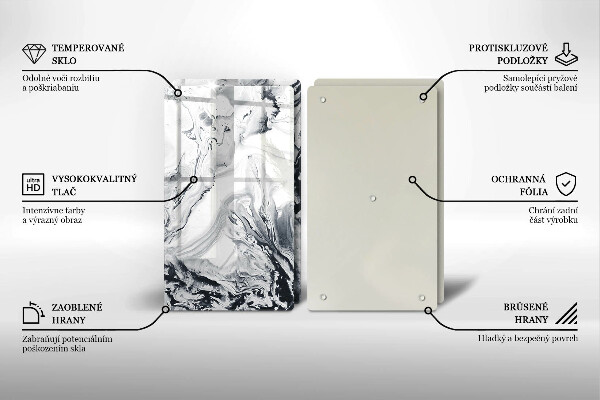 Skleněná deska za sporák Inkoustová abstrakce