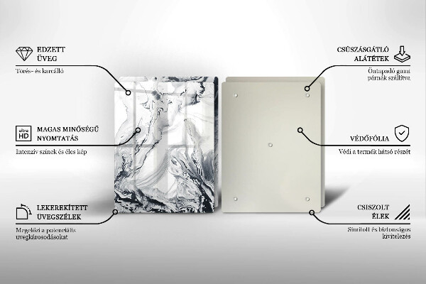 Skleněná deska za sporák Inkoustová abstrakce