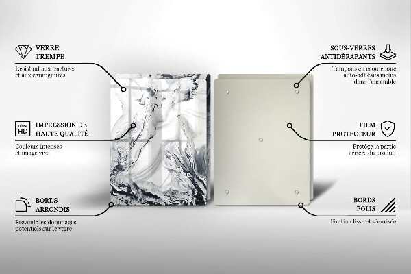 Skleněná deska za sporák Inkoustová abstrakce