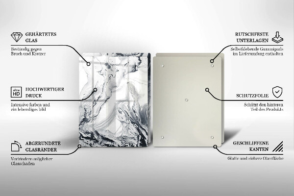 Skleněná deska za sporák Inkoustová abstrakce