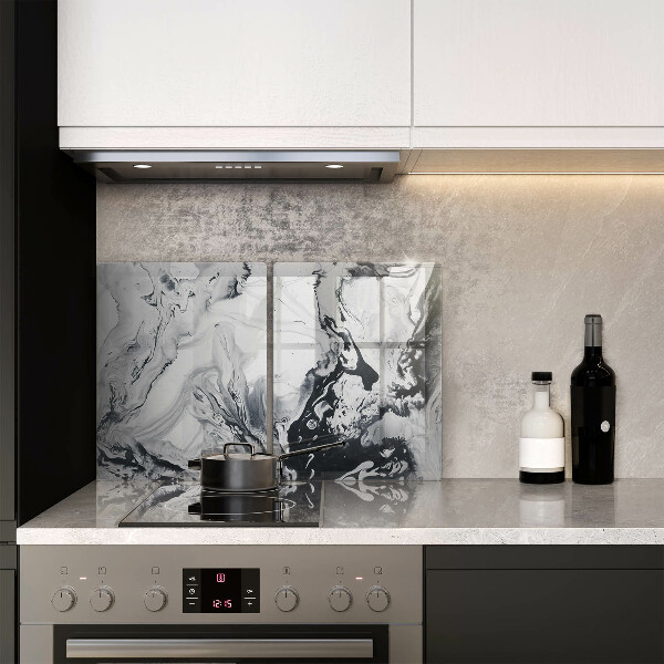 Skleněná deska za sporák Inkoustová abstrakce