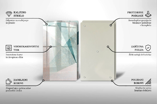 Skleněná deska za sporák Ostrá abstrakce