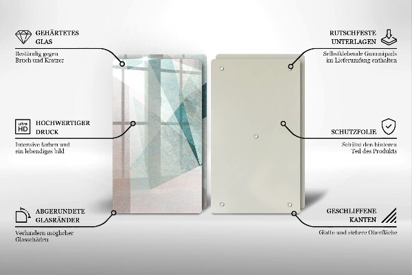 Skleněná deska za sporák Ostrá abstrakce