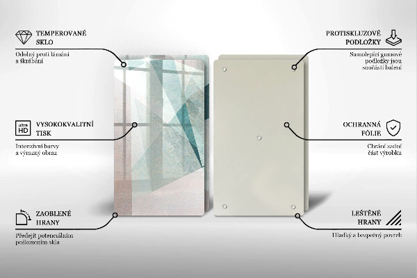 Skleněná deska za sporák Ostrá abstrakce