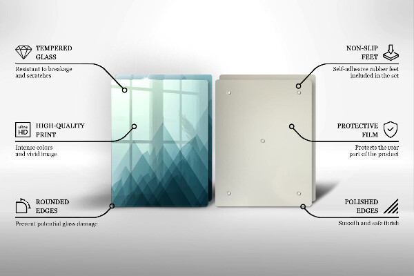 Skleněná deska za sporák Abstraktní hory