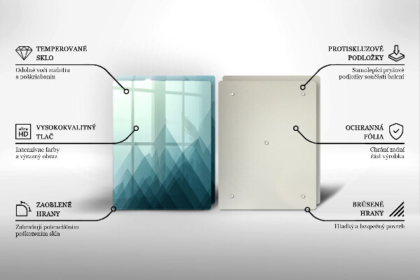 Skleněná deska za sporák Abstraktní hory