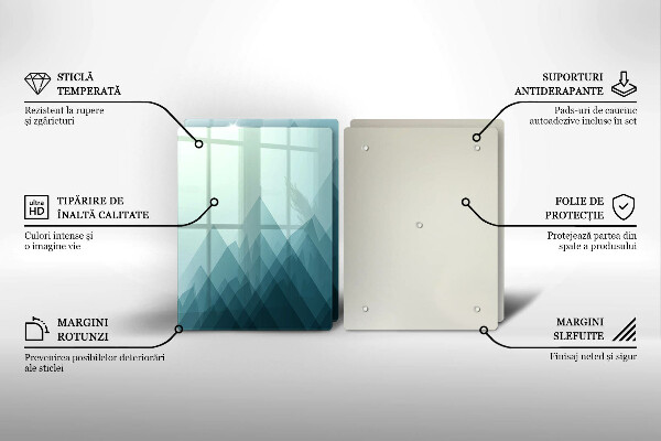 Skleněná deska za sporák Abstraktní hory