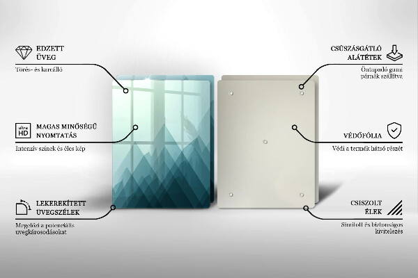 Skleněná deska za sporák Abstraktní hory