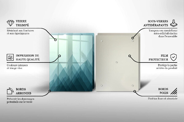 Skleněná deska za sporák Abstraktní hory