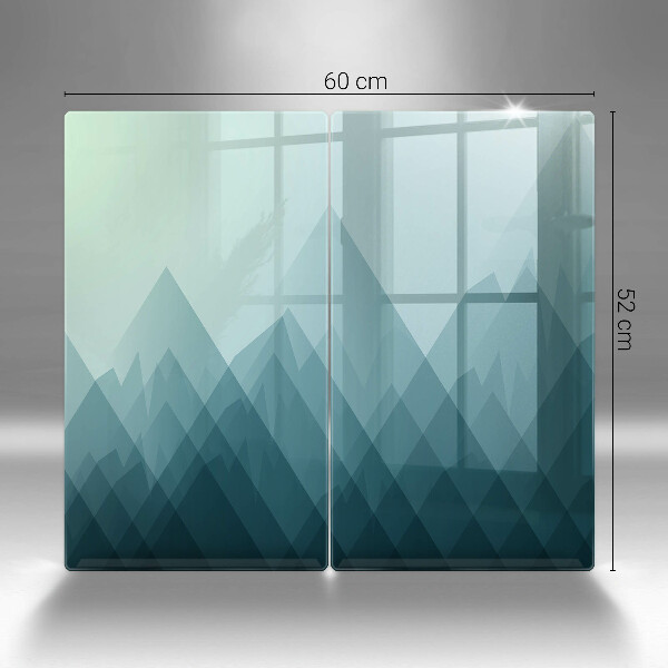 Skleněná deska za sporák Abstraktní hory