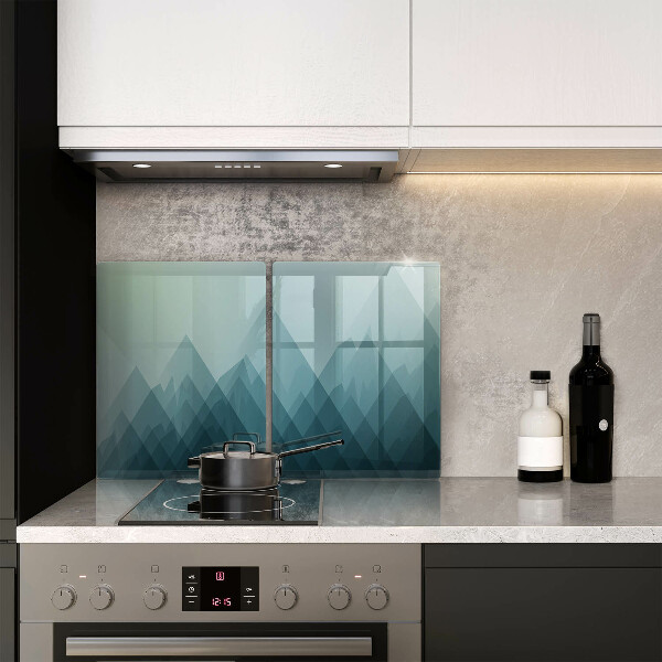 Skleněná deska za sporák Abstraktní hory