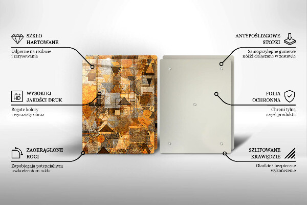 Skleněná deska za sporák Vzor bezešvé geometrických obrazců