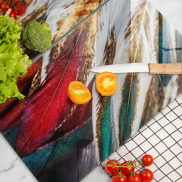 Skleněná deska za sporák Boho ptačí peří