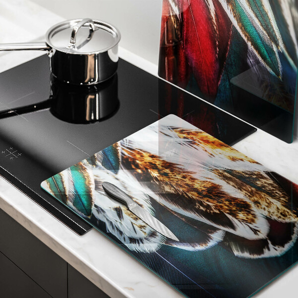 Skleněná deska za sporák Boho ptačí peří