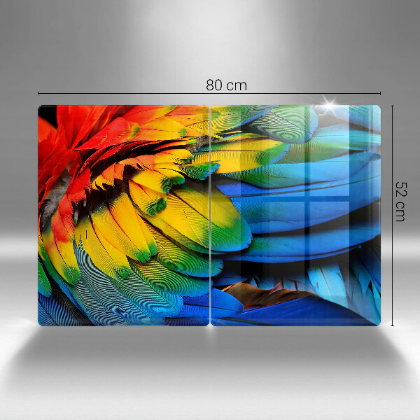 Sklo za varnou desku Barevné papouščí peří