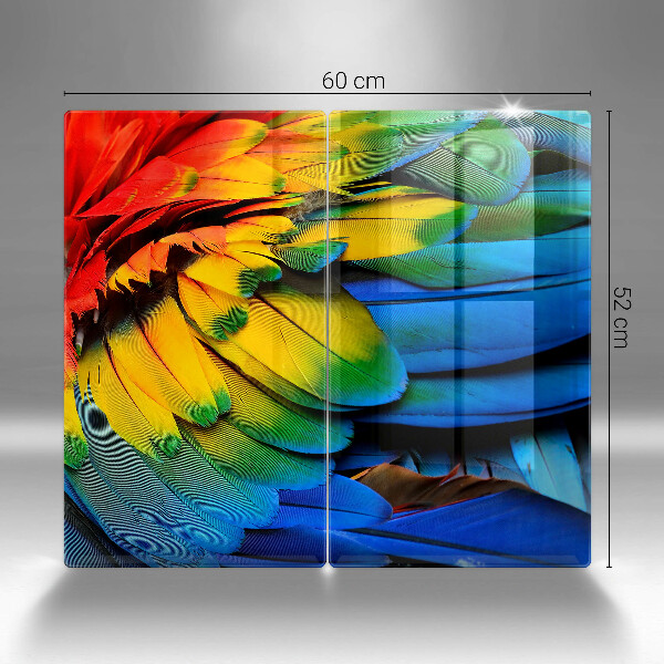 Sklo za varnou desku Barevné papouščí peří