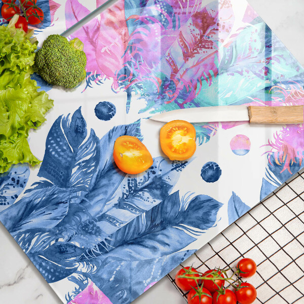 Sklo za varnou desku Peří boho ilustrace