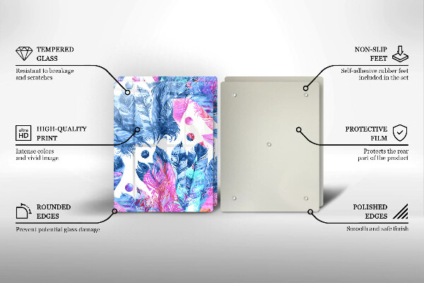 Sklo za varnou desku Peří boho ilustrace