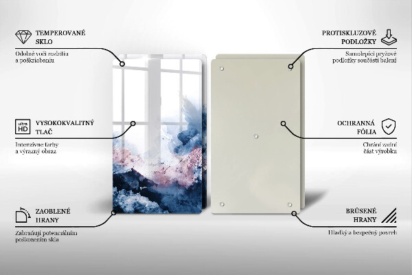 Sklo za varnou desku Abstraktní malované hory