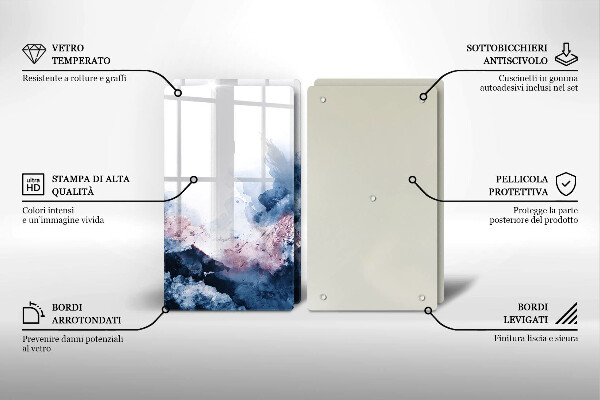 Sklo za varnou desku Abstraktní malované hory