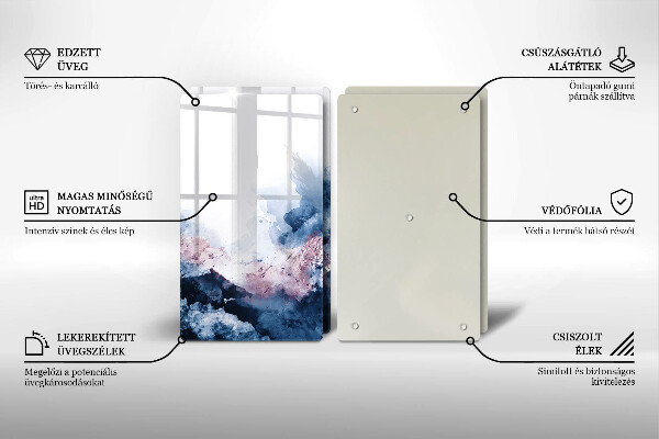 Sklo za varnou desku Abstraktní malované hory