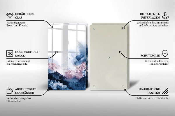 Sklo za varnou desku Abstraktní malované hory