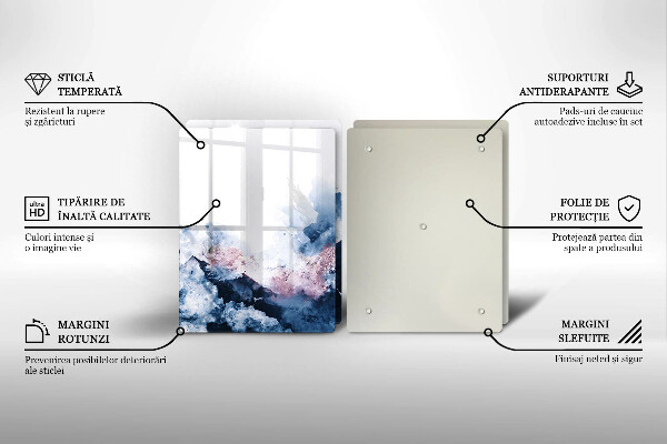 Sklo za varnou desku Abstraktní malované hory