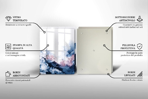 Sklo za varnou desku Abstraktní malované hory