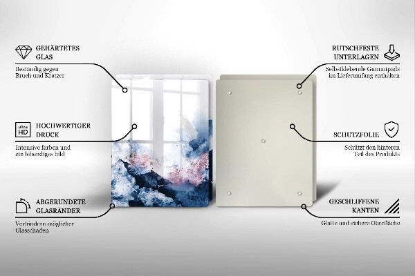 Sklo za varnou desku Abstraktní malované hory